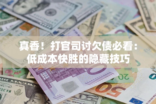 武汉真香！打官司讨欠债必看：低成本快胜的隐藏技巧