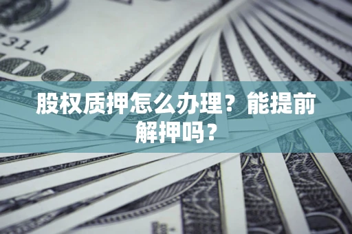 武汉股权质押怎么办理？能提前解押吗？